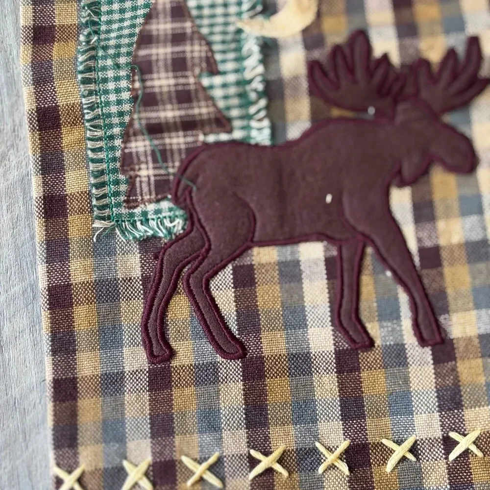 Wood River Textiles Moose Kitchen Towel Pot Holder Set Pinecone Lodge Cabin Deco